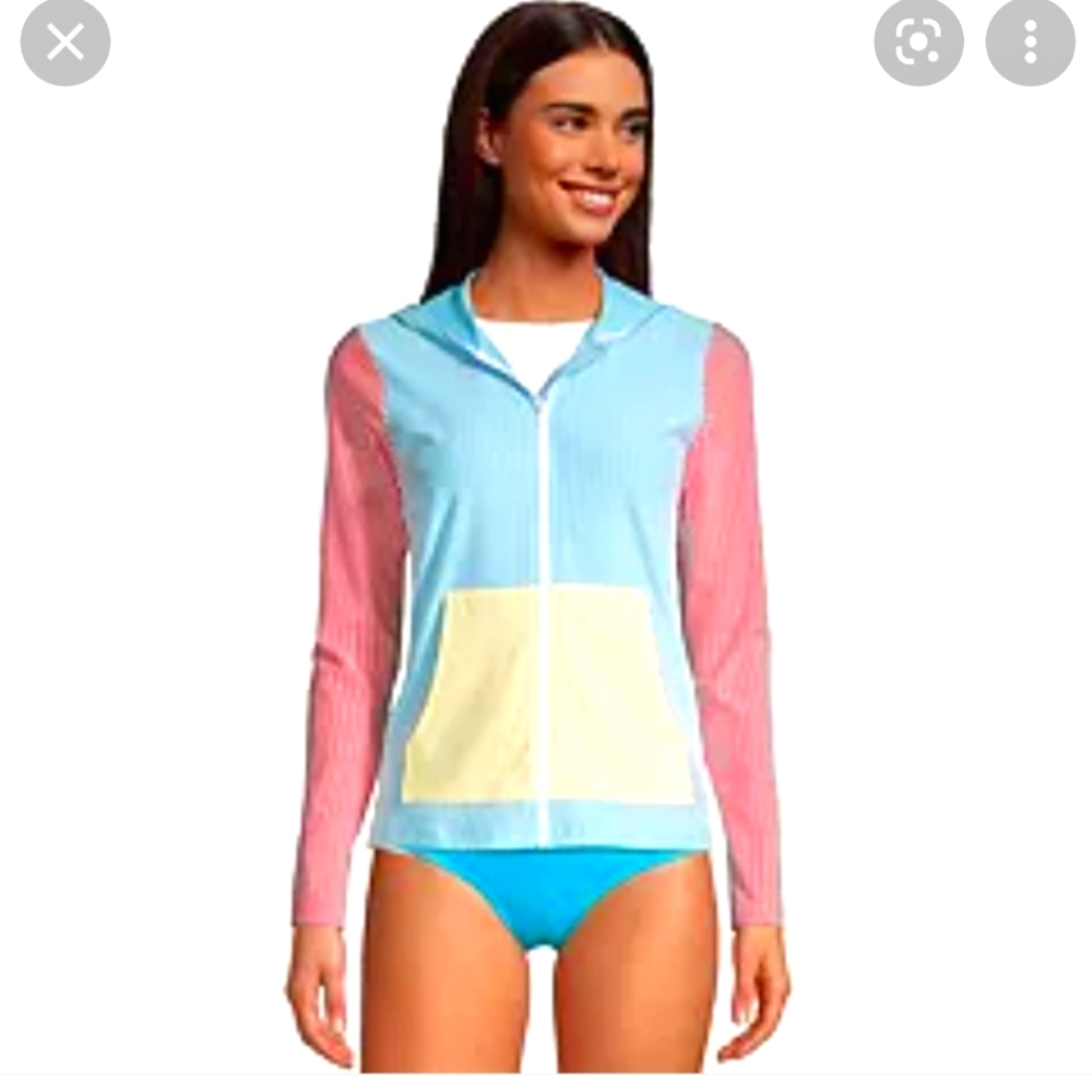 Land's End UV Protection Rashguard Hoodie Small